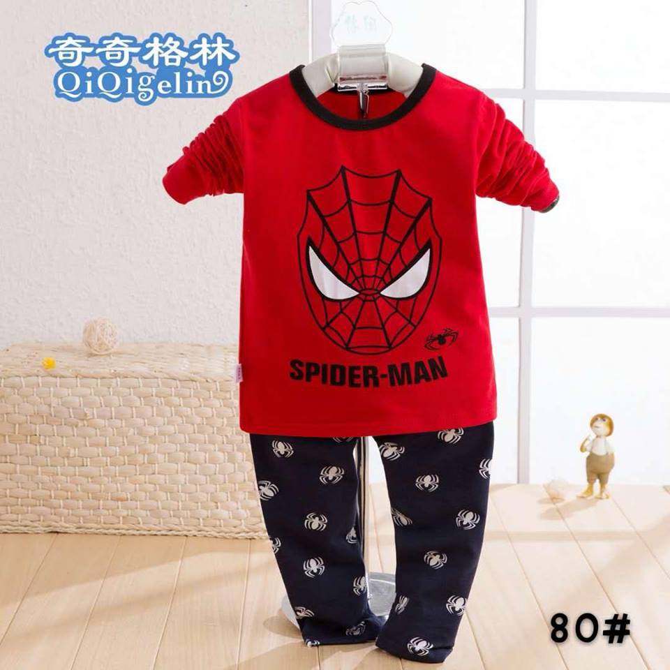 Bộ quần áo siêu nhân người nhện dài tay cho bé trai