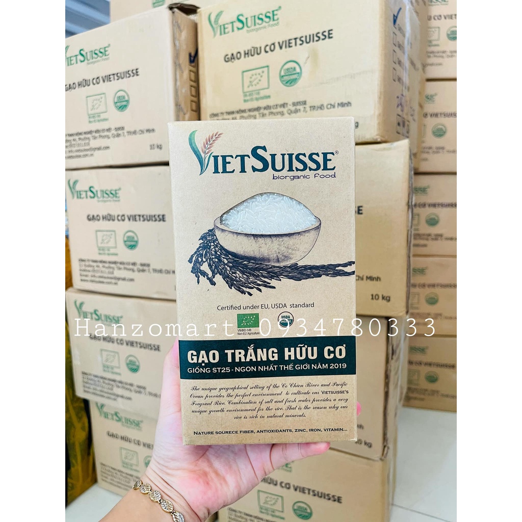 Gạo hữu cơ cho bé ăn dặm Vietsuisse / Hokkaido / Gạo ngũ cốc / hoa sữa (túi 1kg)