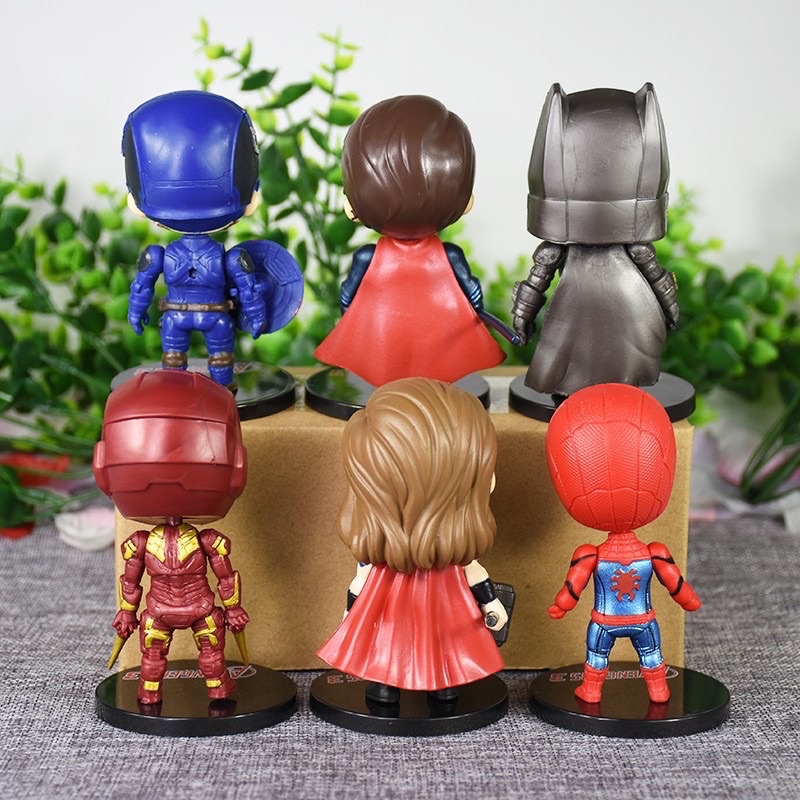 Bộ mô hình siêu anh hùng Marvel Avengers, siêu nhân trang trí bánh sinh nhật