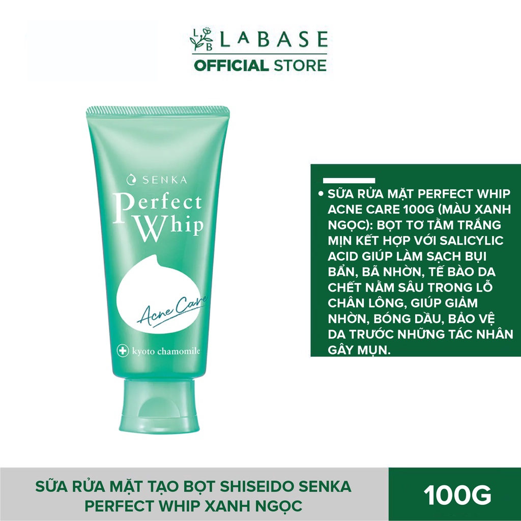 Sữa rửa mặt tạo bọt Shiseido Senka Perfect Whip Hồng/ Trắng/ Xanh dương/ Xanh Ngọc 100g - 120g
