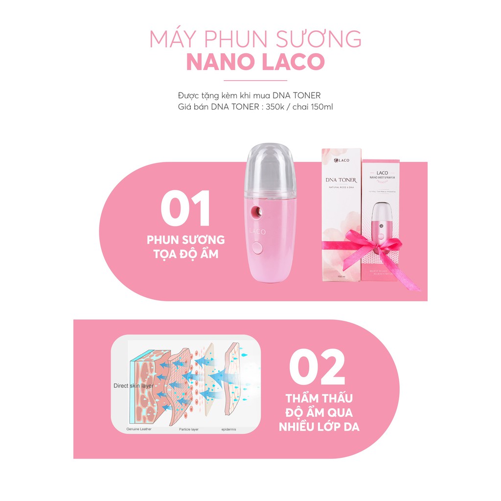 QUÀ TẶNG SHOPEE- TONER DNA CÁ HỒI TẶNG KÈM MÁY XỊT KHOÁNG NANO, cấp ẩm, cân bằng độ PH, giúp da mịn màng, căng bóng