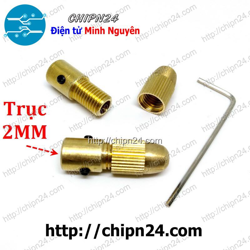 [1 CÁI] Đầu kẹp mũi khoan Đa Năng Trục 2MM (Tặng 1 Cây M3 Mở Lục Giác)