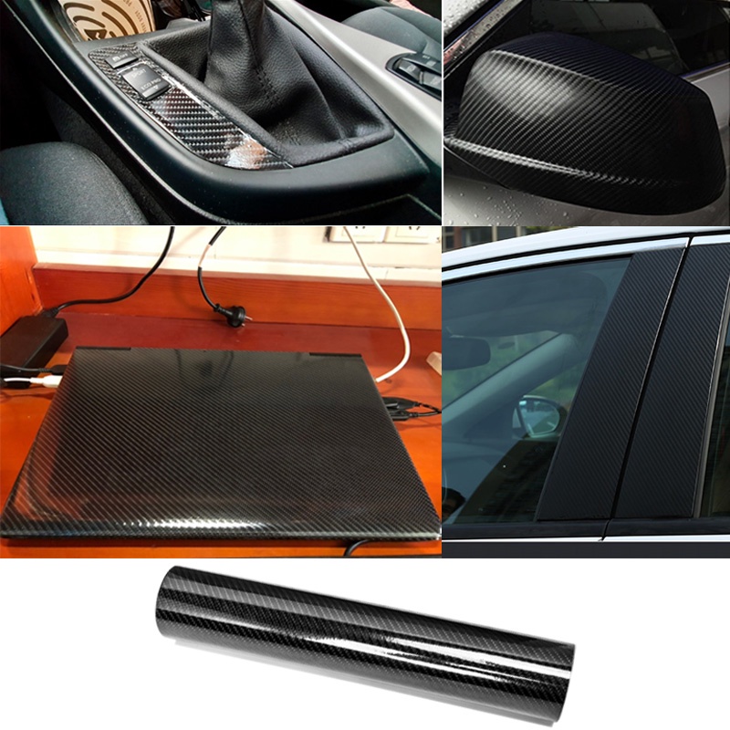 Cuộn miếng dán xe hơi SEAMETAL sợi carbon 6D nhựa vinyl chống trầy xước chống thấm nước trang trí toàn thân cao cấp