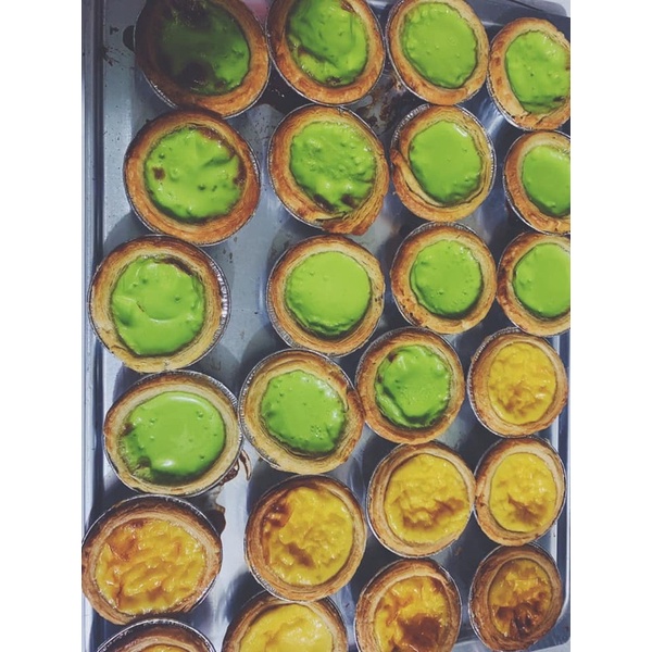 Combo tart trứng vani gồm đế và kem trứng/ Tart trứng lá dứa