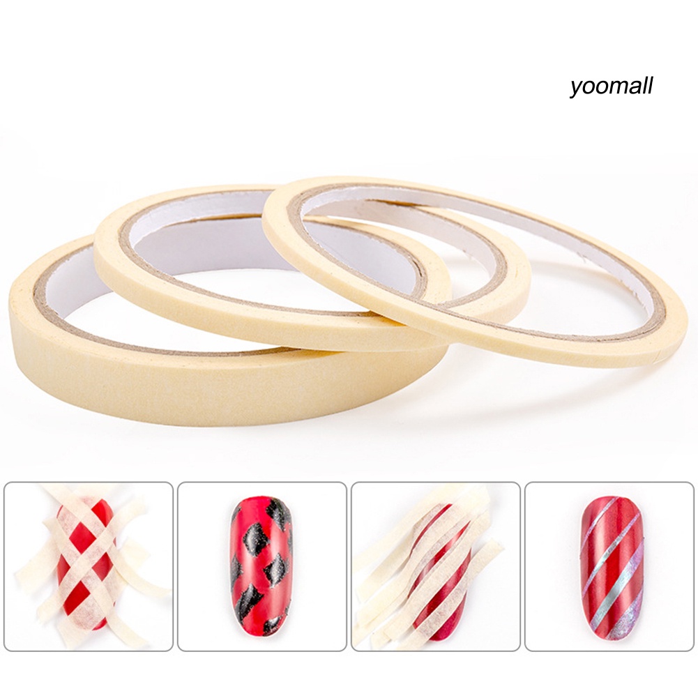 [Hàng mới về] Bộ 3 Cuộn Băng Keo Làm Móng Để Tạo Họa Tiết Trang Trí Móng Nghệ Thuật