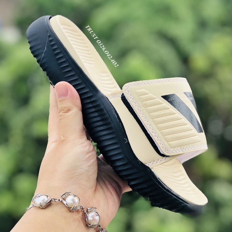 Dép Alphabounce adidas ❤️FREESHIP + FullBox❤️ quai ngang nam 3 sọc màu vàng sọc đen chất xịn 1-1, đế dày nhẹ quai da