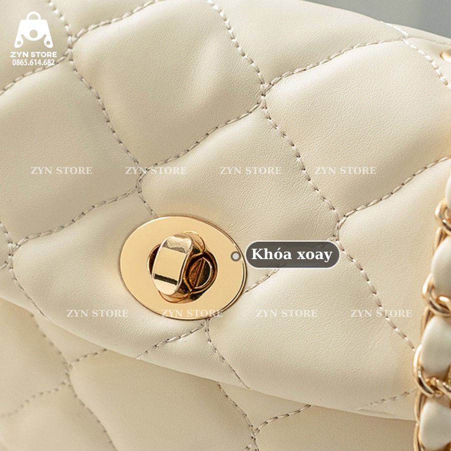 Túi xách mini nữ thêu trám da PU siêu kute ZYN STORE