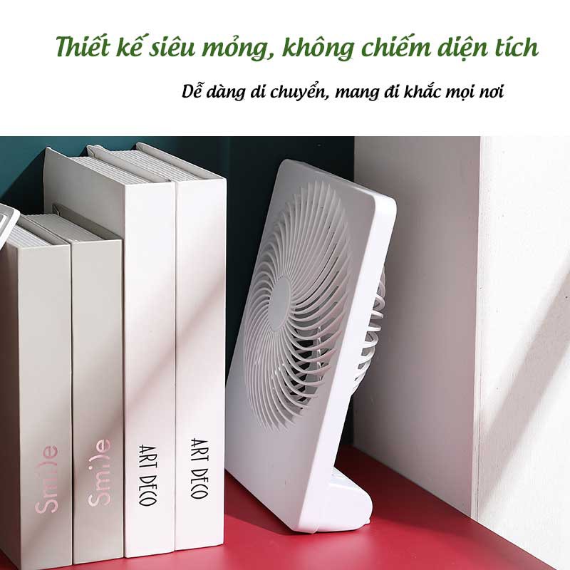 QUẠT ĐỂ BÀN - QUẠT TÍCH ĐIỆN - QUẠT SẠC PIN 3 Tốc độ, pin 1200mAP phù hợp cho gia đình nhỏ, quạt văn phòng! | BigBuy360 - bigbuy360.vn