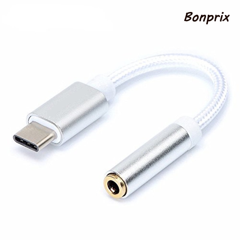 Dây cáp chuyển đổi từ giắc cắm Type C sang giắc cắm âm thanh tai nghe mic 3.5mm