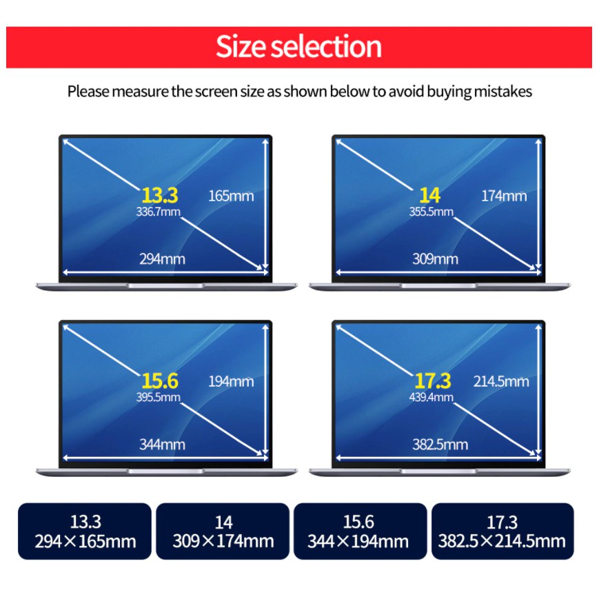 Laptop HD Protective Film 12 13 14 15 17-inch Blu-ray Protective Film 16:9 Laptop Screen Protective Film