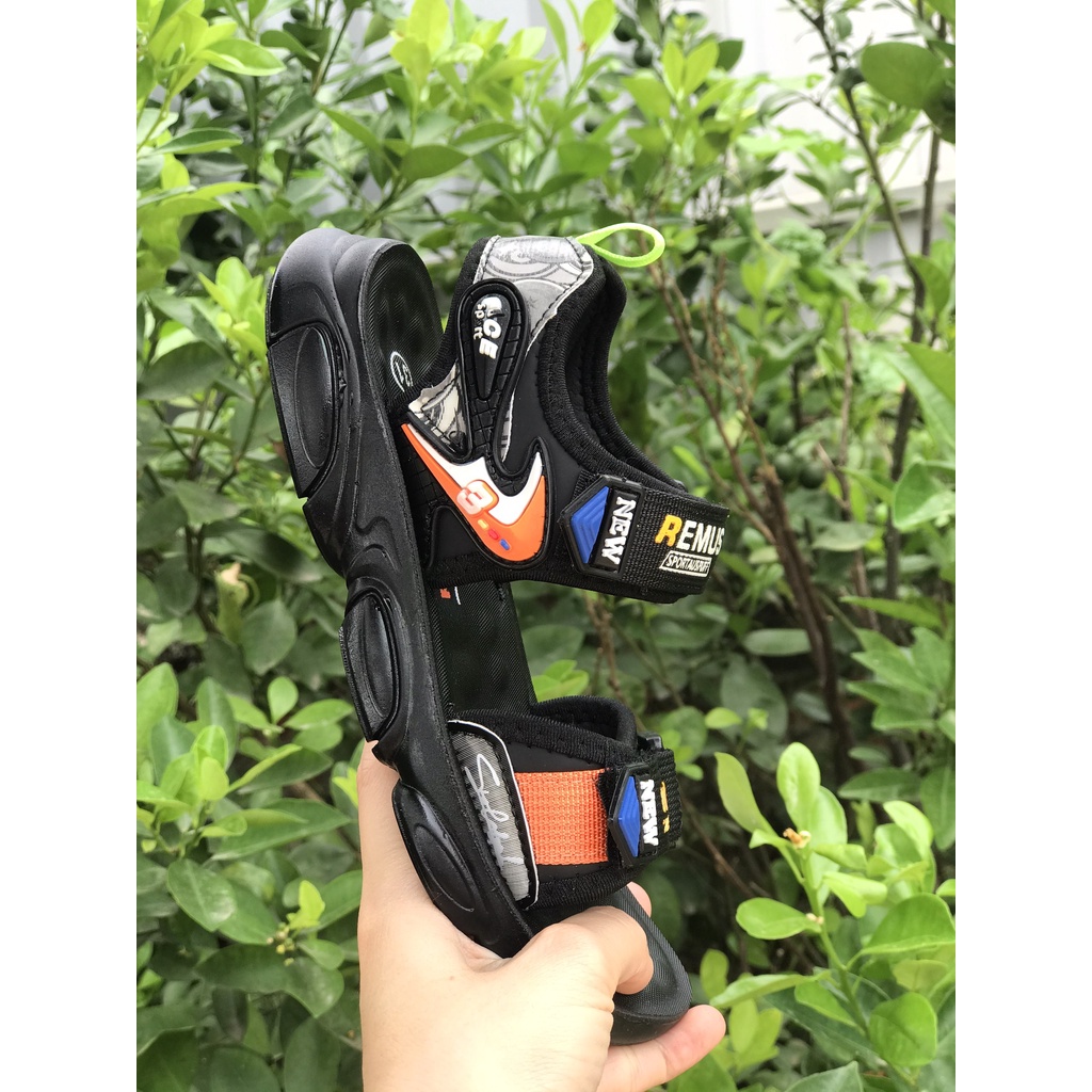 sandal bé trai dép quai hâu cho bé đi học đi chơi size đại  mũi tên quai vải êm chân khâu đế bền QCCC nội địa 21A11