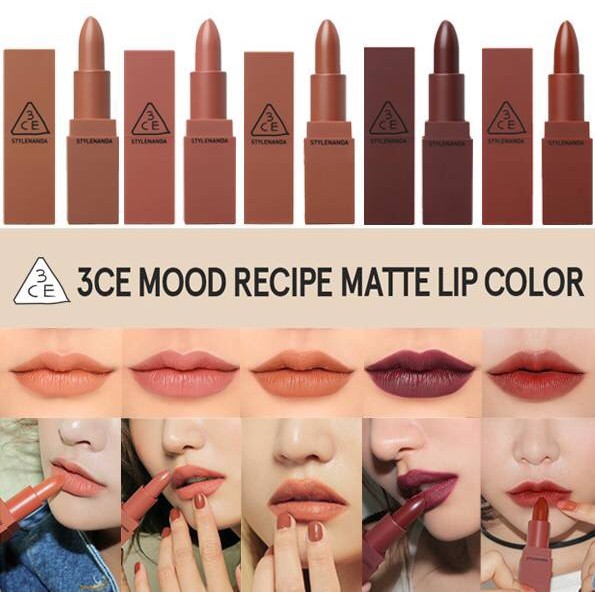 Set Son Lì 3CE Mood Recipe Lip Color Mini Kit