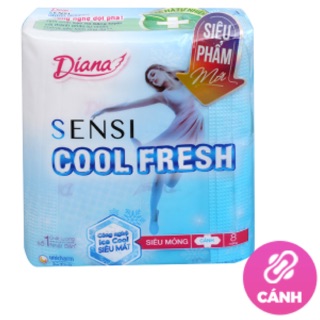Lốc 6 bịch Băng vệ sinh Diana Sensi Cool Fresh siêu mỏng cánh 8 miếng HSD hơn 3 năm