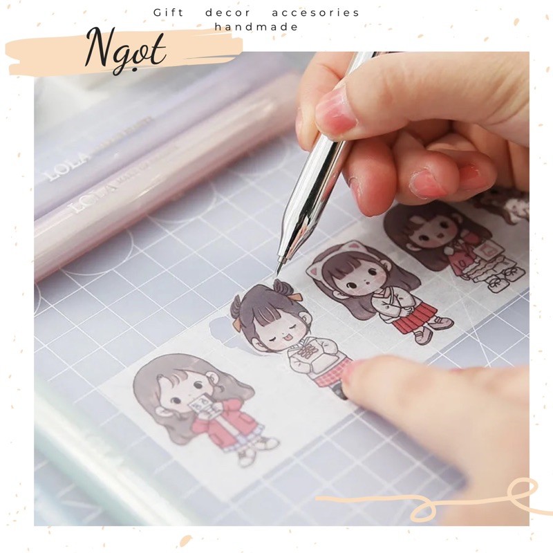 Bút Cắt Giấy Washi Sticker Dạng Son