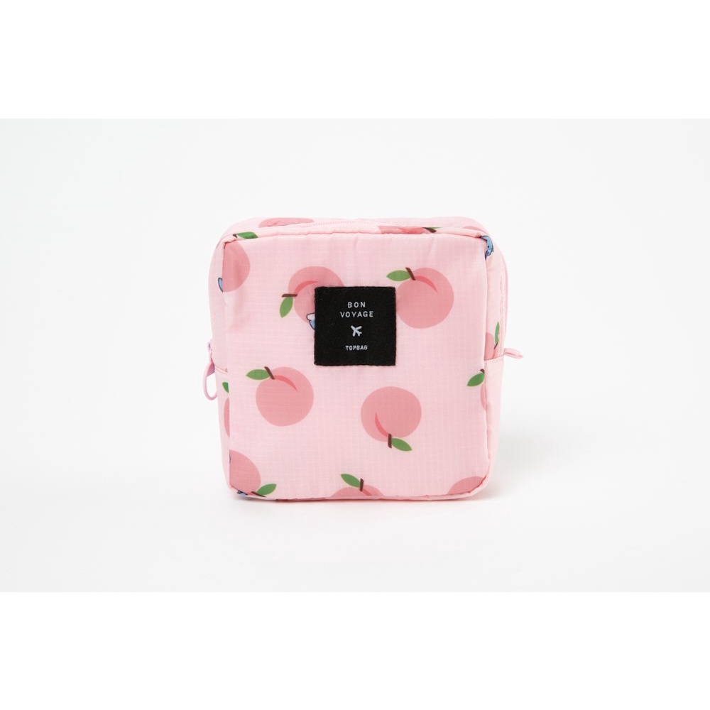Túi Đựng Đồ Du Lịch ARTBOX Hàn Quốc Họa Tiết Quả Đào Màu Hồng Xinh Xắn