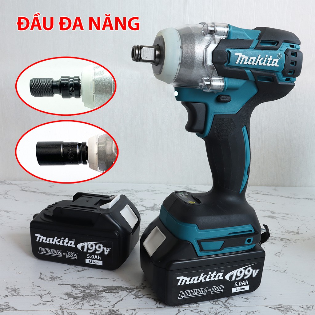 Máy siết bulong dùng pin không chổi than Makita 550NM pin khủng 10 cell