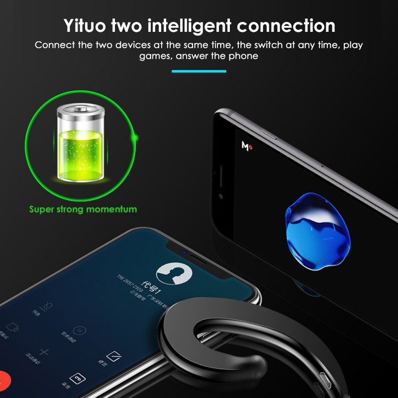 *Tai Nghe Không Dây Pulierde Y12 Bluetooth 4.2 Móc Tai Phong Cách Thể Thao Âm Thanh Nổi Có Micro Truyền Âm Qua Xương