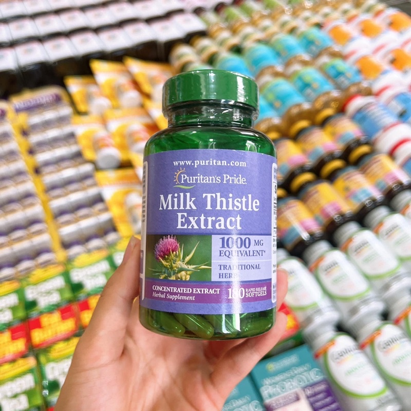 Thải độc gan, bổ gan, làm mát gan, tăng cường chức năng gan Milk Thistle Extract 1000mg 180 viên Puritan's Pride