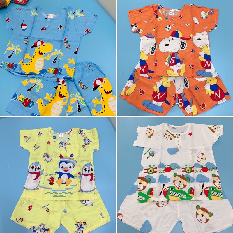 [12 -35kg] Bộ tole đùi mặc nhà cho bé trai từ