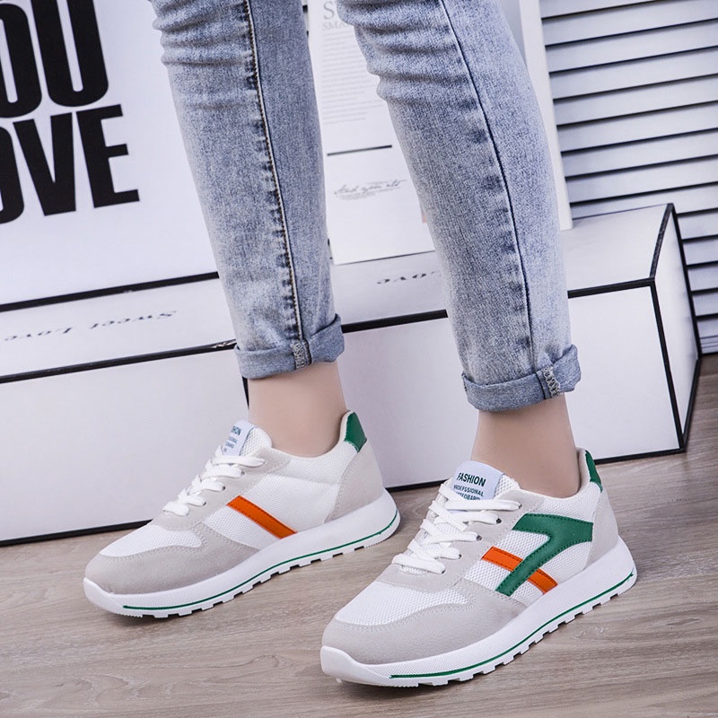 Qiaoyiluo Giày Thể Thao Mũi Tròn Nhẹ Và Tối Giản Cho Nữ