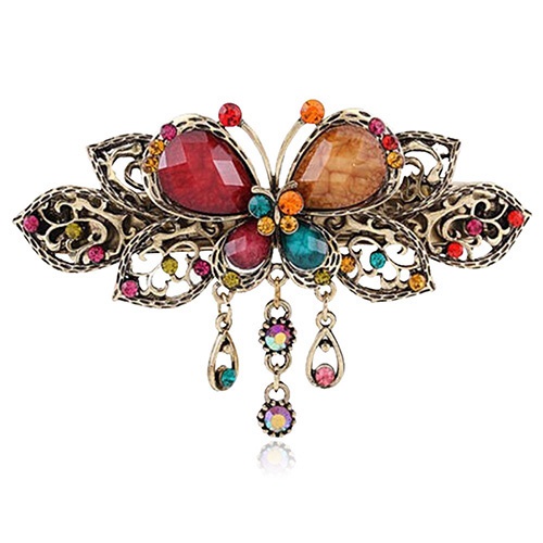 Kẹp tóc kiểu bướm đính đá phong cách cổ điển thời trang