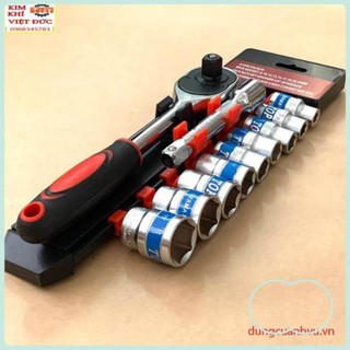 Bộ khẩu vặn ốc 11 chi tiết top + khẩu nối 1/2