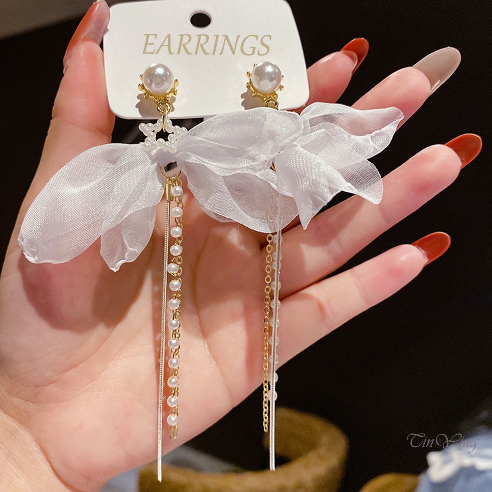 GETNOIVAS Set 2 Khuyên Tai Tua Rua Đính Ngọc Trai Giả Thời Trang Dành Cho Nữ