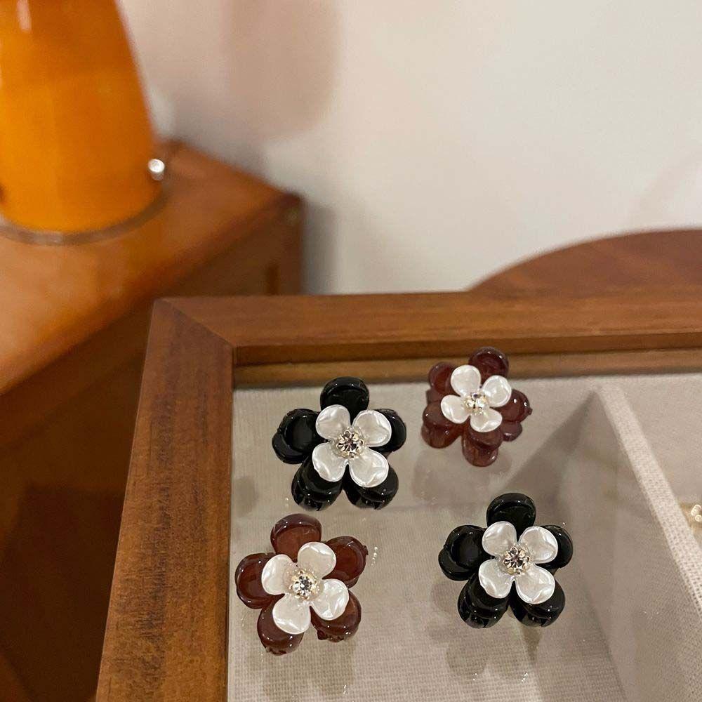 NICKOLAS Kẹp Tóc Càng Cua Đính Hoa Vỏ Sò Phong Cách Retro Sang Trọng Cho Nữ