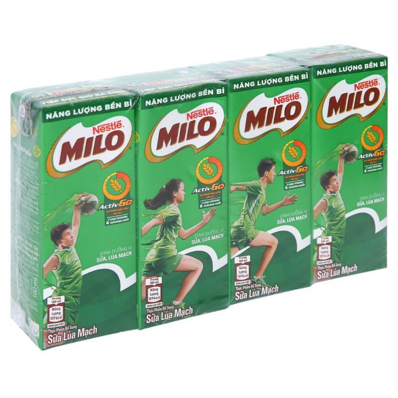 Thùng 24 hộp sữa Milo 180 ml lúa mạch