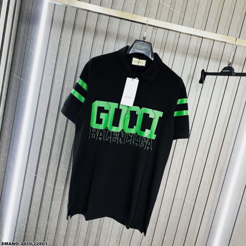 Áo Polo Nam In Chữ GC Xanh Siêu Chất - Áo Nam Polo GC Hai Vạch Siêu Hot