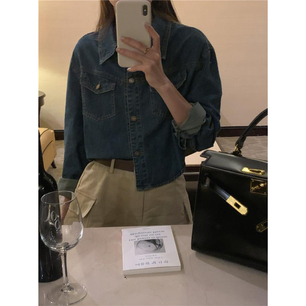 Áo Khoác Denim Dài Tay Ngắn 57061 Hàn Quốc