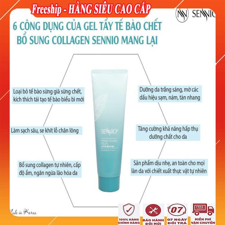 [ COMBO ĐẶC BIỆT] Kem tẩy da chết mặt, môi,ngừa mụn và trắng da/Gel tẩy tế bào chết bổ sung collagen sennio