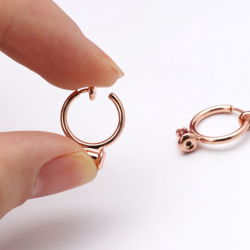 1 Cặp Khuyên Tai Tròn Không Cần Xỏ Lỗ