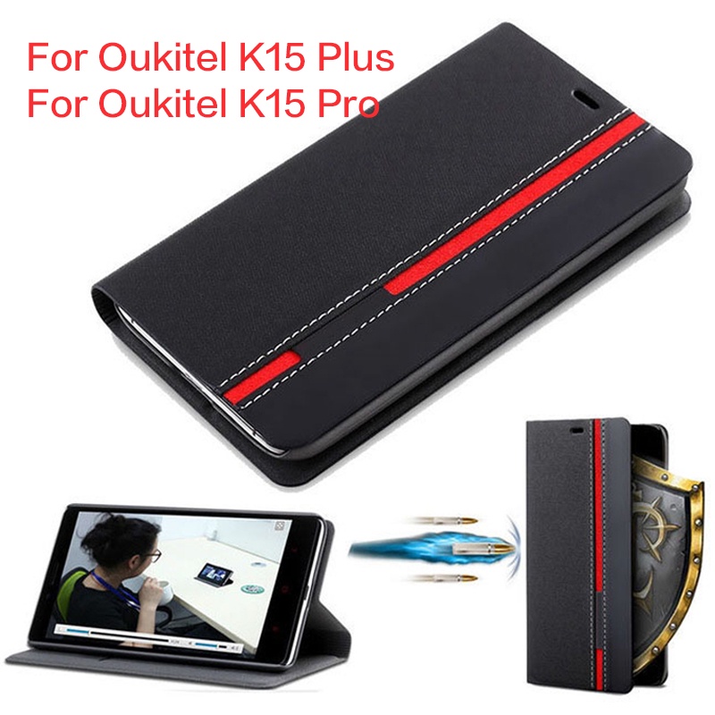 Ốp điện thoại da PU phối silicon mềm kiểu doanh nhân cho Oukitel K15 Plus Oukitel K15 Pro