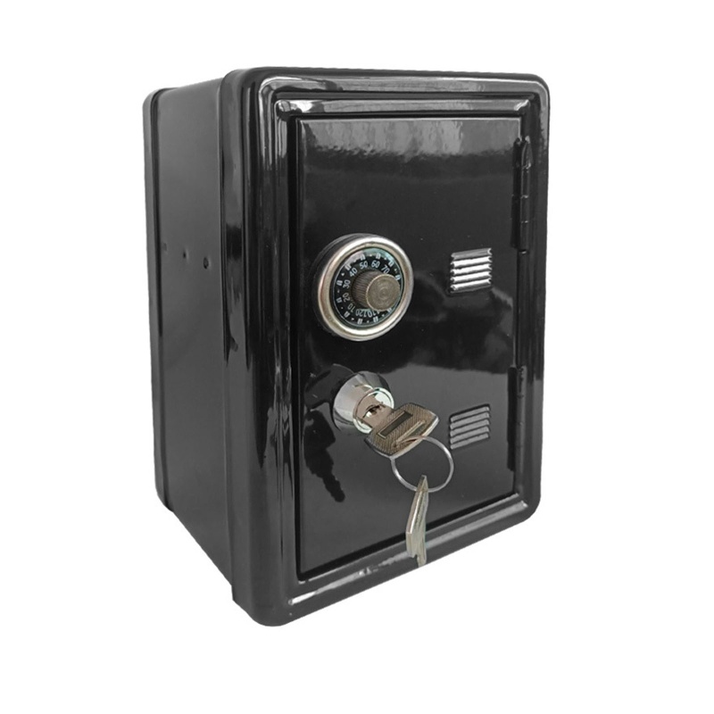 Hộp Đựng Tiền Tiết Kiệm Bằng Kim Loại Siêu Nhỏ Kèm Chìa Khóa Độc Đáo Trang Trí Bàn Làm