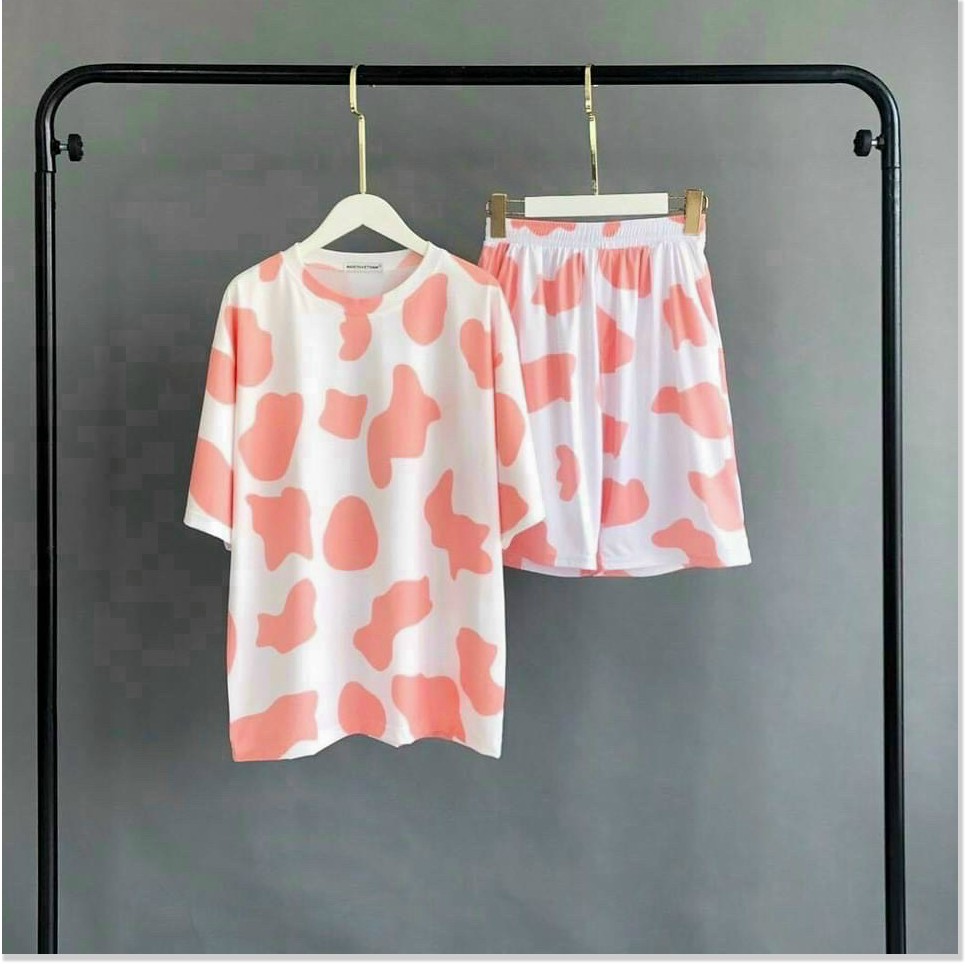 SET BỘ NAM NỮ IN BÒ SỮA MẶC CẶP ĐÔI SIÊU XINH HOT TREND