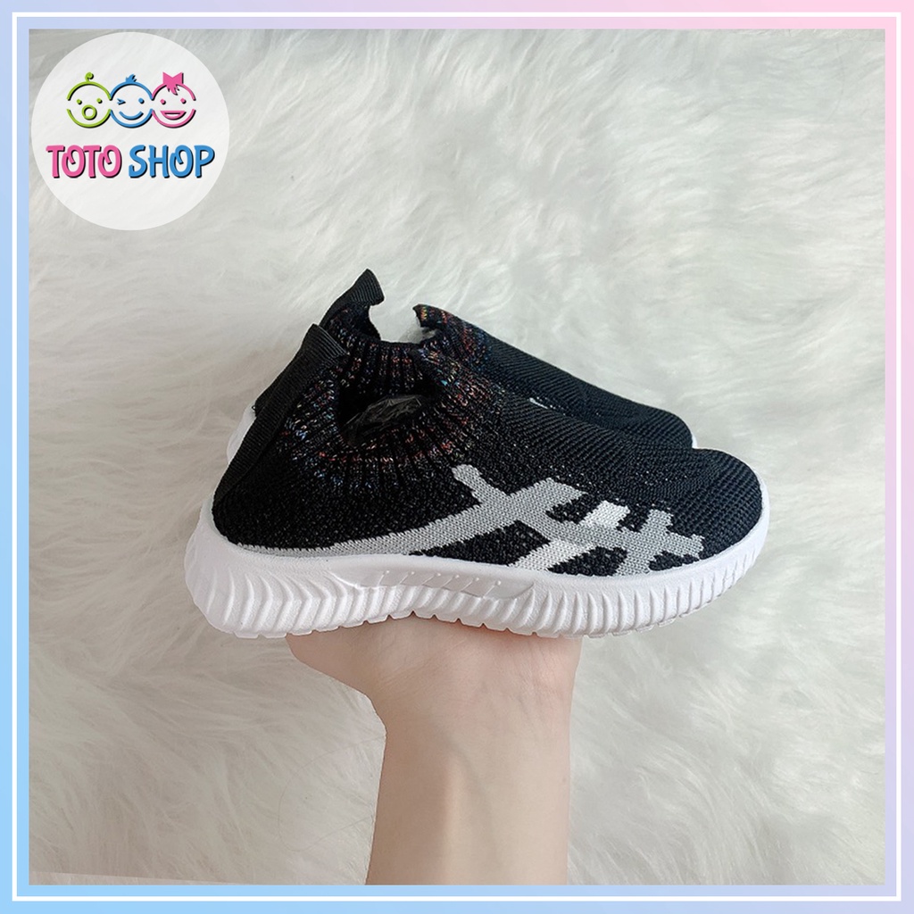 Giày thể thao Giày lười Cổ Bo Chun màu đen Cho Bé Trai Bé Gái