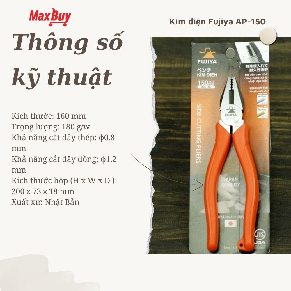 Kìm đa năng cắt dây thép dây đồng mini nhật bản Fujiya AP-175, AP-150 nhật khẩu chính hãng giao hỏa tốc HN