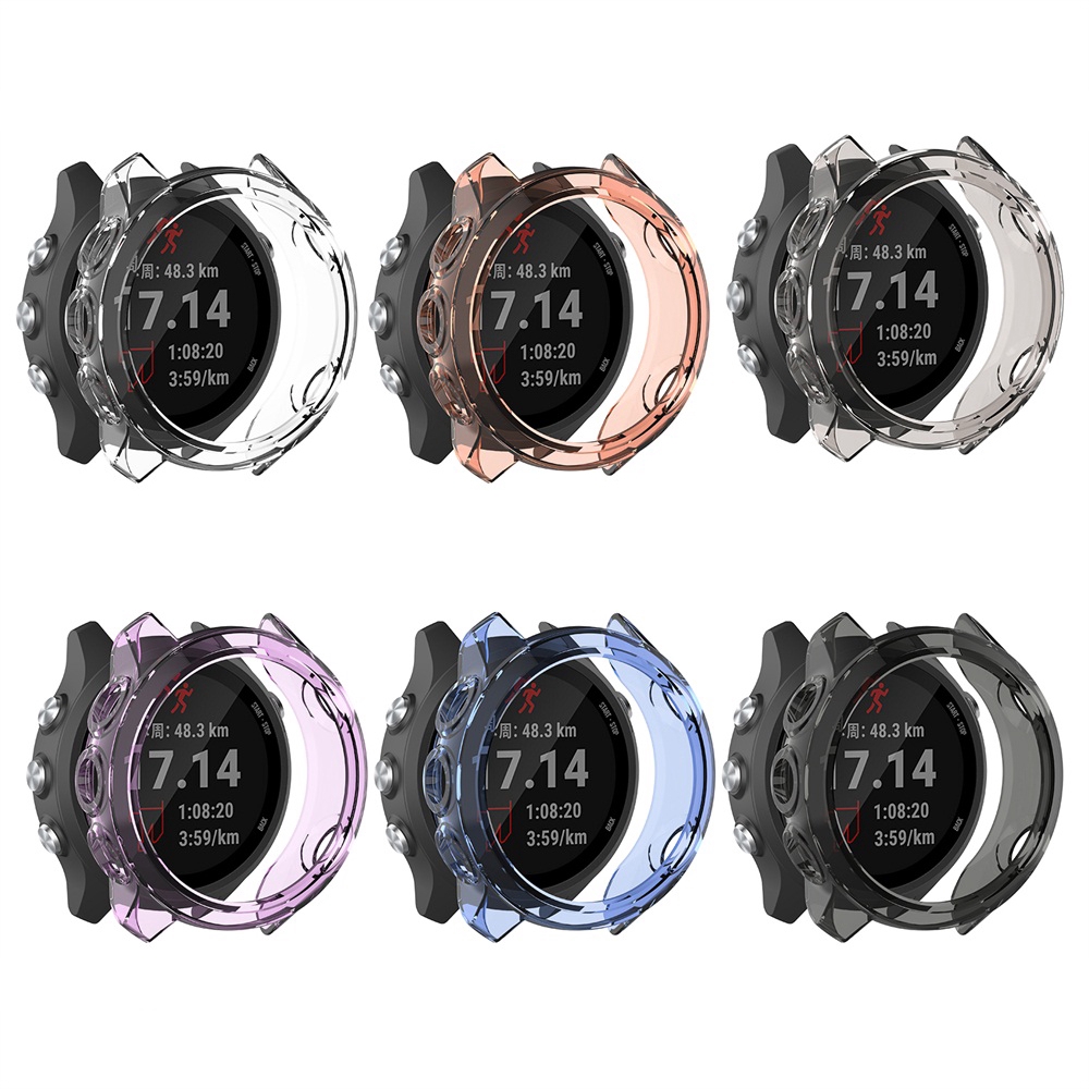 Vỏ đồng hồ đeo tay TPU mềm thể thao trong suốt chống va đập cho Garmin Forerunner 245M / 245