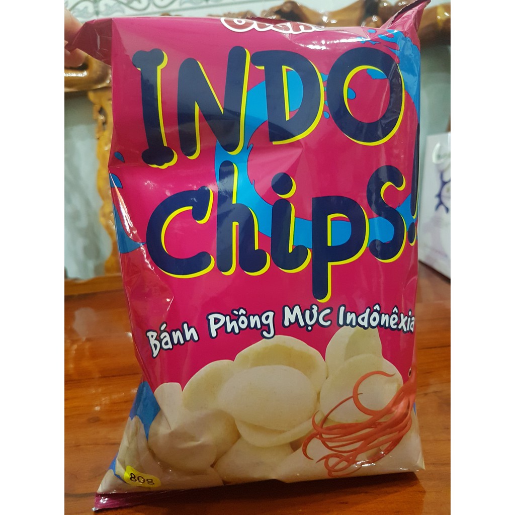 Oishi bánh phồng mực Indo chips 80g