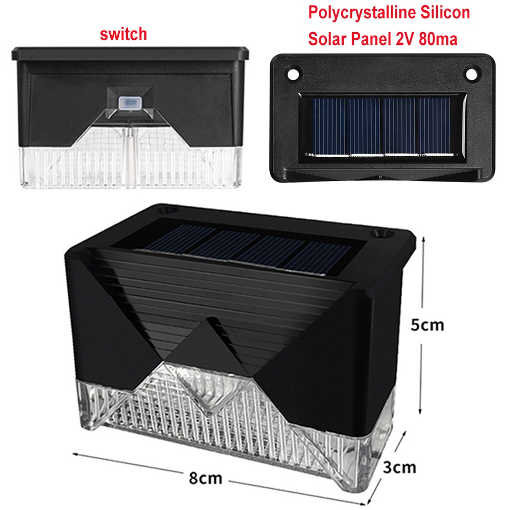 Bộ 4 Đèn LED IP65 Chống Nước Chạy Bằng Năng Lượng Mặt Trời