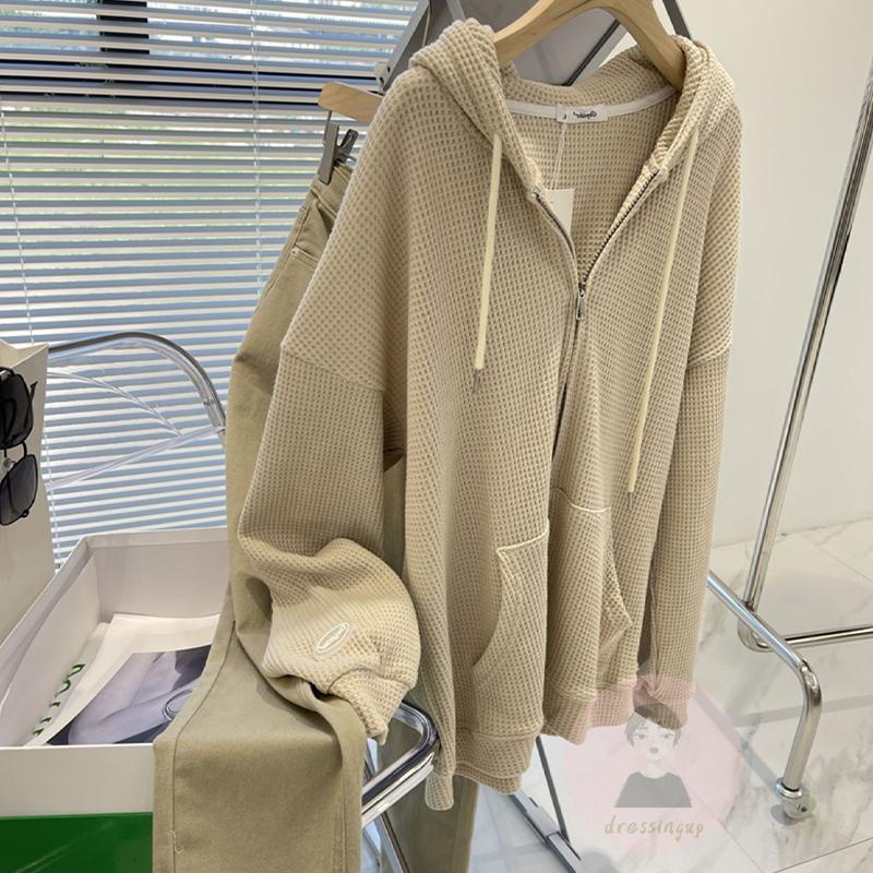 Áo Khoác Dài Tay Có Khóa Kéo Màu Sắc Thời Trang Cho Nữ