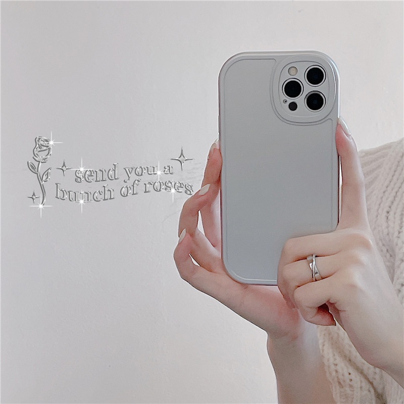 Ốp Điện Thoại TPU Dẻo Màu Bạc Thời Trang Chống Bụi Bẩn / Rơi Cho IPhone 13 12 11 Pro Max X XS XR 8 7 6 Plus