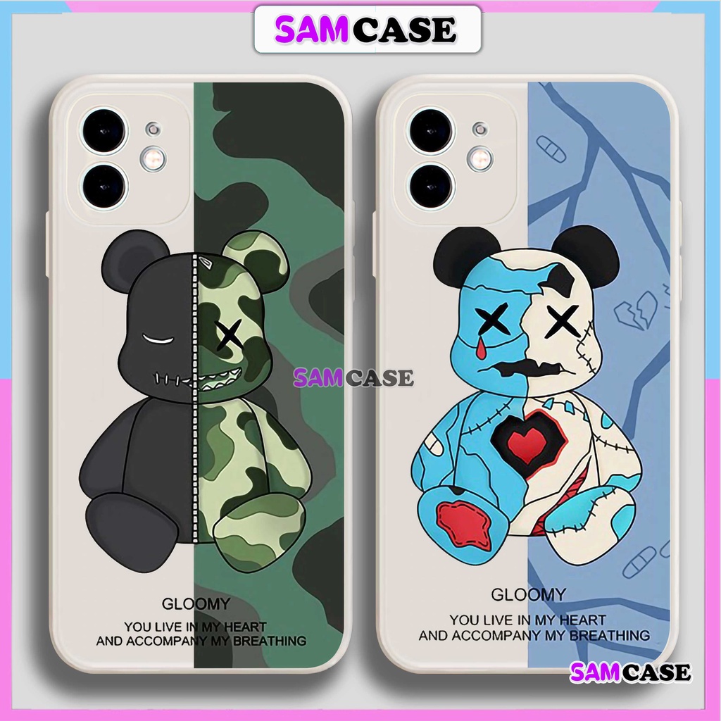 Ốp lưng iPhone 6/6s/7/8/X/XS/11/12/13/14 Pro Plus Max viền vuông chống sốc bảo vệ camera silicon mềm Hình Kaws17-1