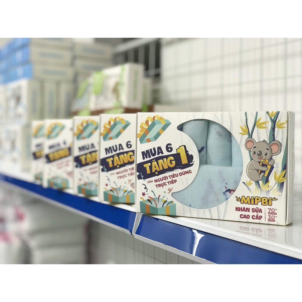 Khăn Sữa Cao Cấp Sợi Tre MIPBI- HÀNG CHÍNH HÃNG - Mềm Mại, Kháng Khuẩn - An Toàn Cho Bé