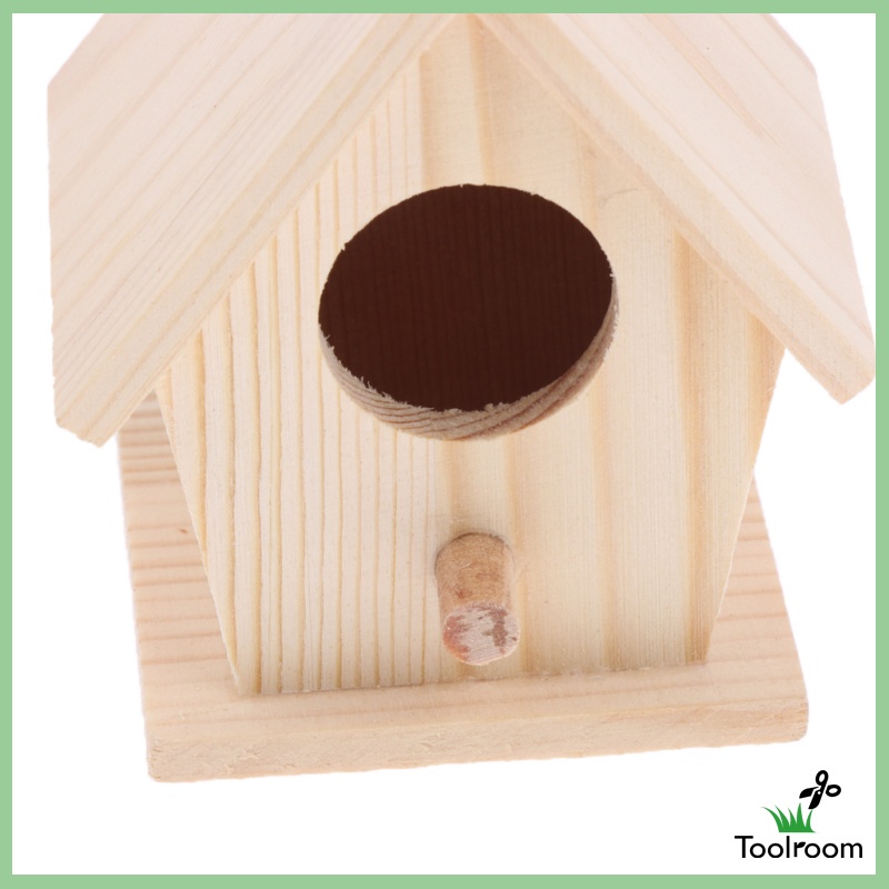 Tổ Chim Bằng Gỗ Tự Nhiên DIY Có Móc Treo Tiện Dụng