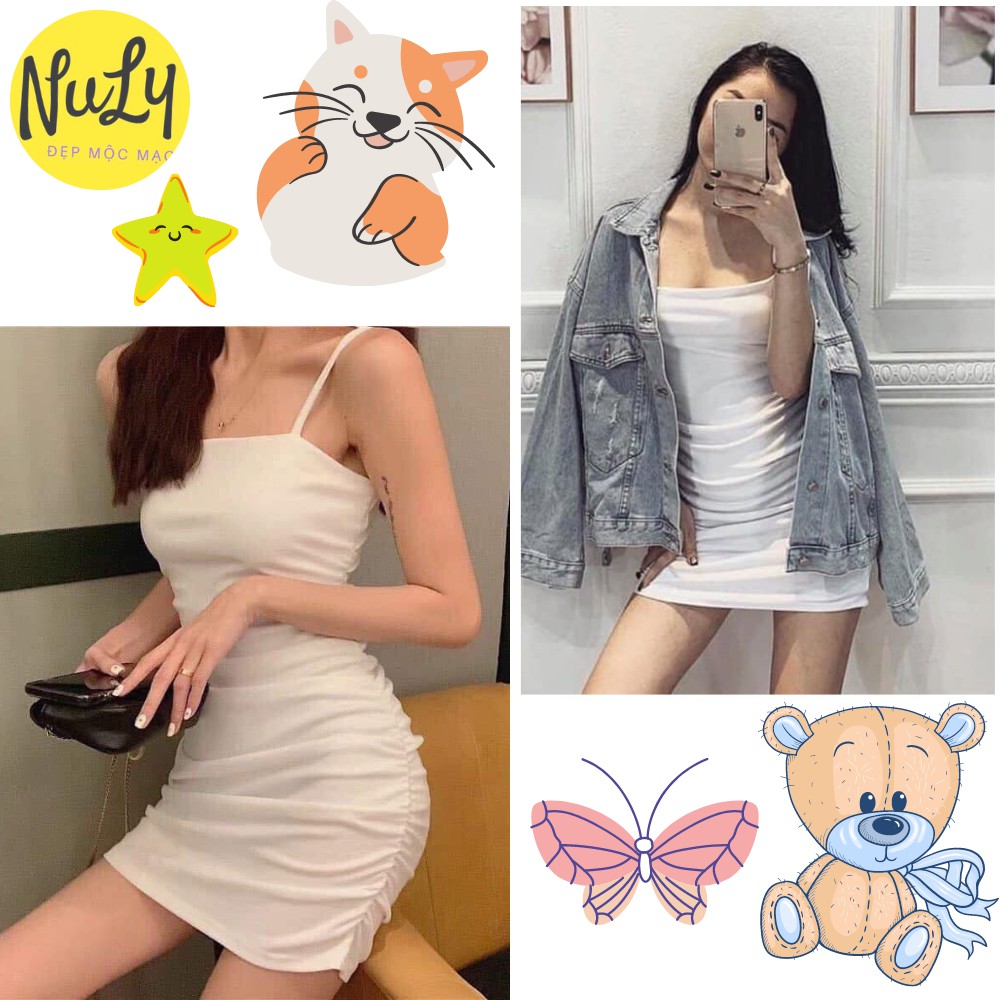 [Mã WARN10 giảm 10k đơn 50k] Váy Trơn Body Nữ👗 2 Dây Ngắn Màu Đen và Trắng 🔥Full Size Cực Sành Điệu 🍓 - VBD | WebRaoVat - webraovat.net.vn