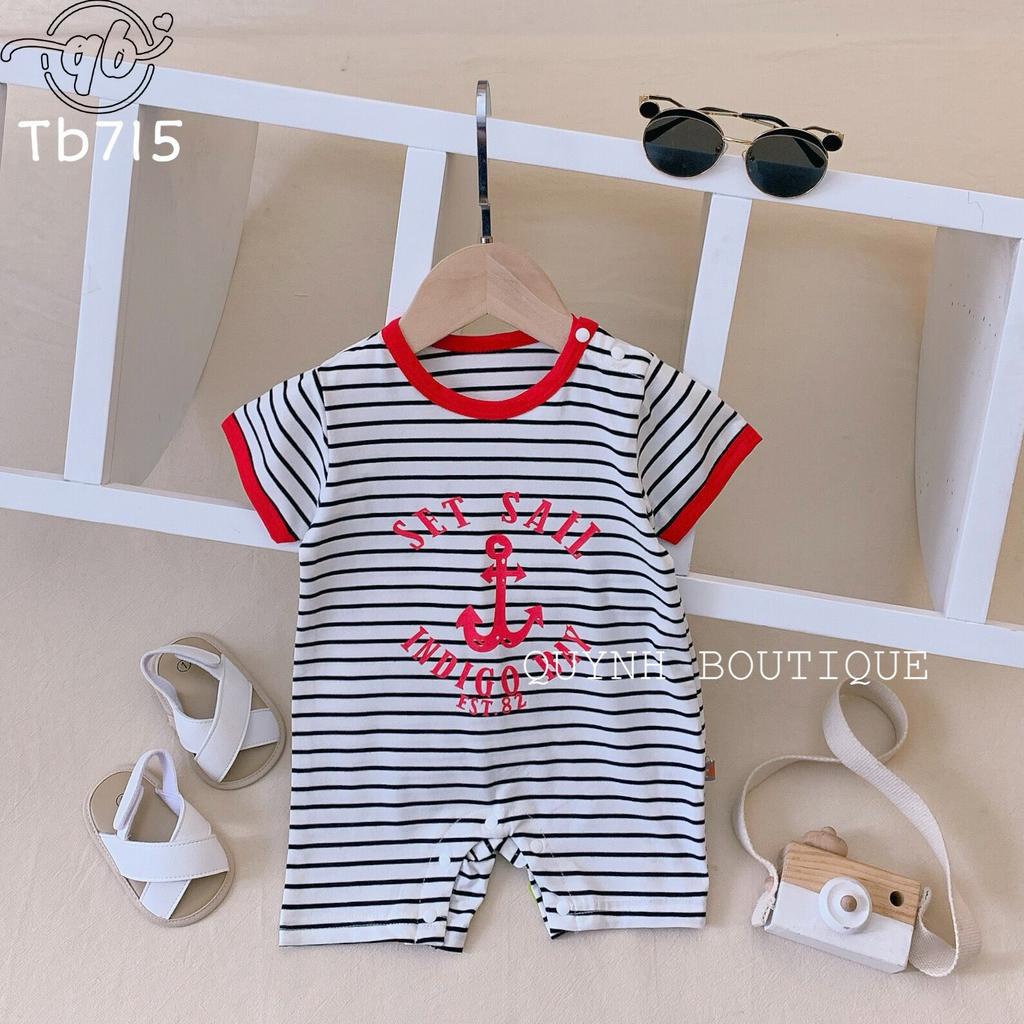 Bodysuit QUỲNH_BOUTIQUE  BABY - BODY KẺ MỎ NEO (2 MÀU )