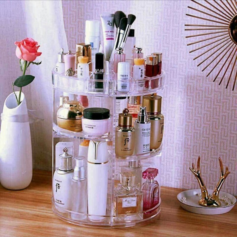 Kệ Mỹ Phẩm Kệ Trang Điểm Xoay 360° .