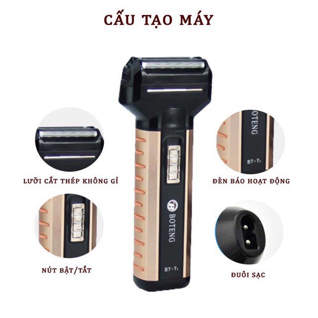 Máy Cạo RâuTông Kiêm Tông Đơ Cạo Râu Boteng T-3 / Top 1 Dao Cạo Râu Hiện Nay / Bảo Hành 6 Tháng HOT